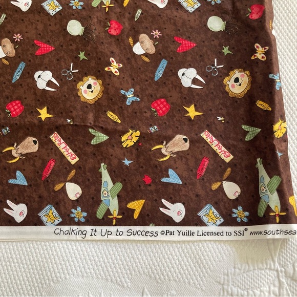 Fabric 1.5 yards Chalk it up to success by Pat Yuille school novelty juvenile - Picture 1 of 6
